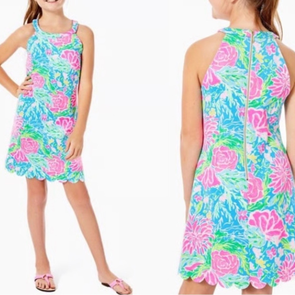 Lilly Pulitzer Tabby Shift Dress in the "Zanzibar Blue Bunny Business" print